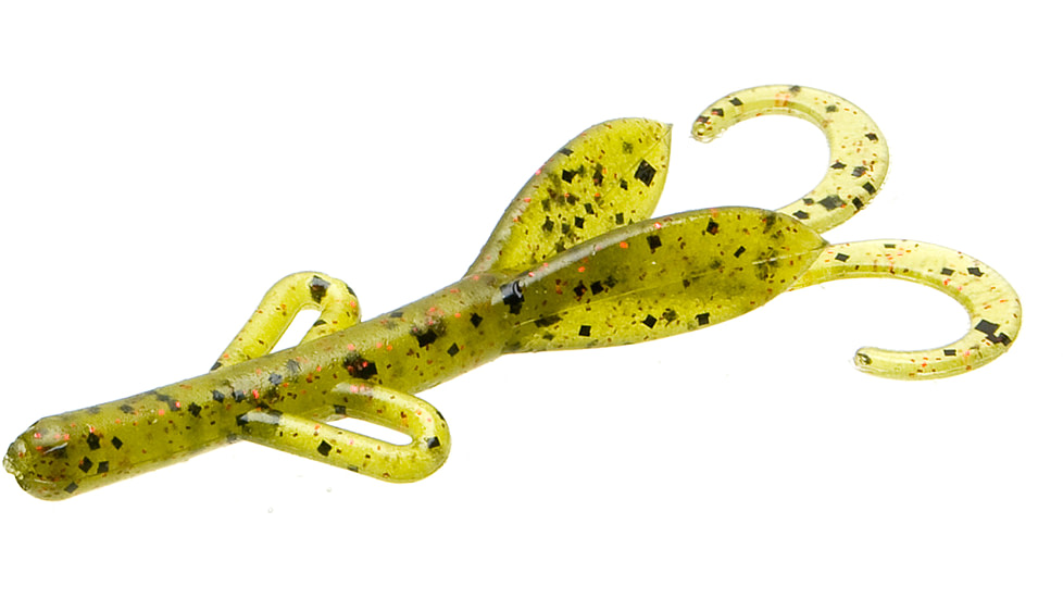 Zoom Tiny Brush Hog Mini Creature Bait, 15 Pack, 3in, Watermelon Red, 55054