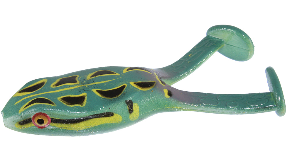 Zoom Topwater Frog Soft Bait, 3 Pack, 4in, Zebra Green, 135412