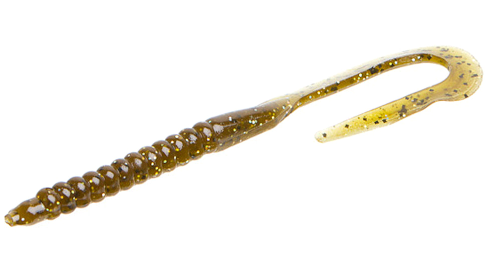 Zoom U-Tale Mid-Size Worm, 20 Pack, 6 3/4in, Green Pumpkin Magic, 001284X
