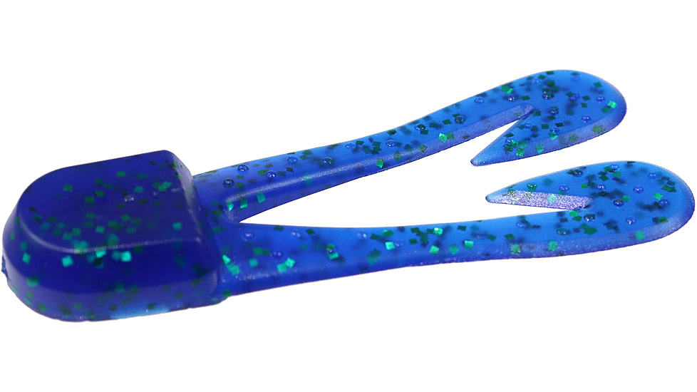 Zoom U-V Chunk Jig Trailer, 5 Pack, 3in, Emerald Blue, 084352X