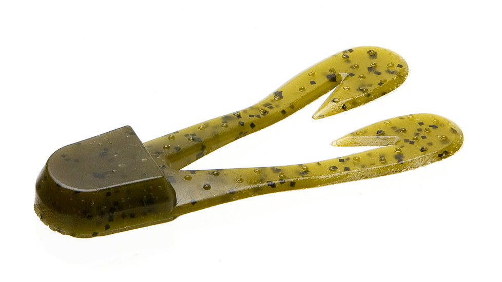 Zoom U-V Chunk Jig Trailer, 5 Pack, 3in, Green Pumpkin, 84025