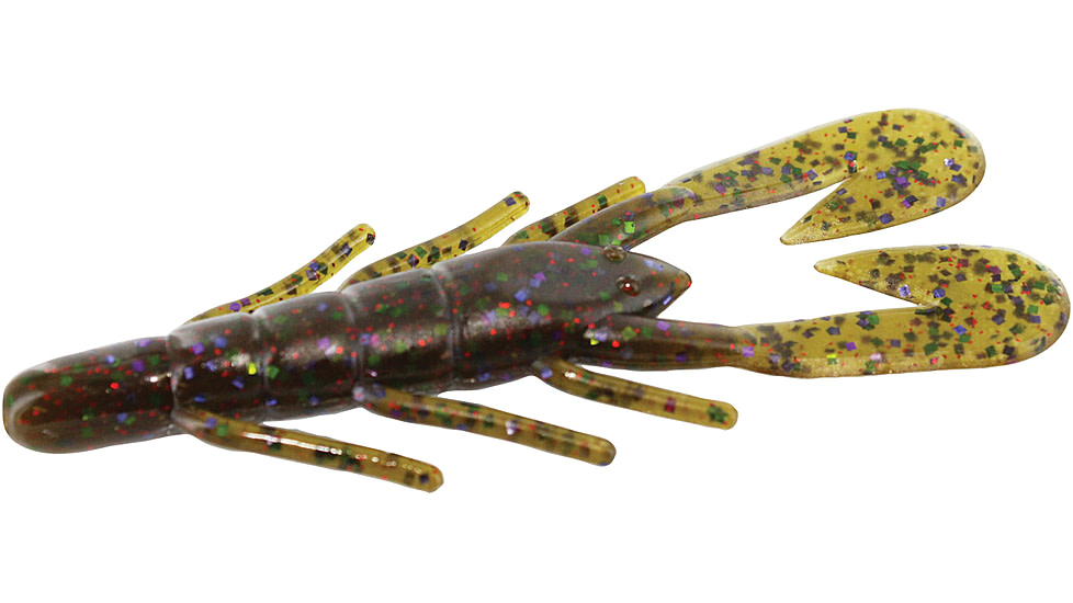 Zoom U-V Speed Craw, 12 Pack, 3.5in, Green Pumpkin Candy Red, 080332X