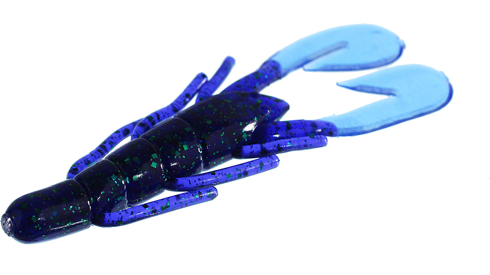 Zoom U-V Speed Craw, 12 Pack, 3.5in, Junebug Blue Claw, 080232X