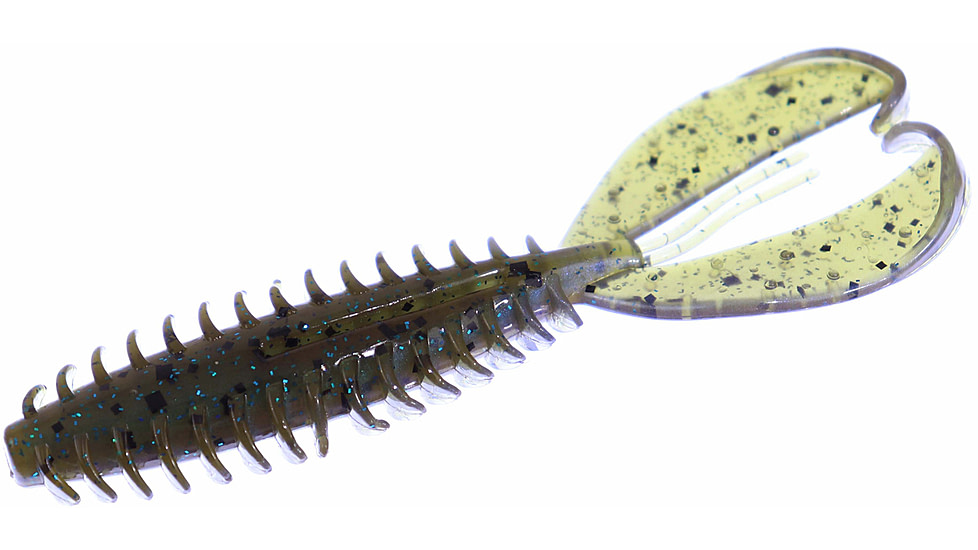 Zoom Z-Craw Jr, 8 Pack, 3.5in, Green Pumpkin Blue Flash, 130294X