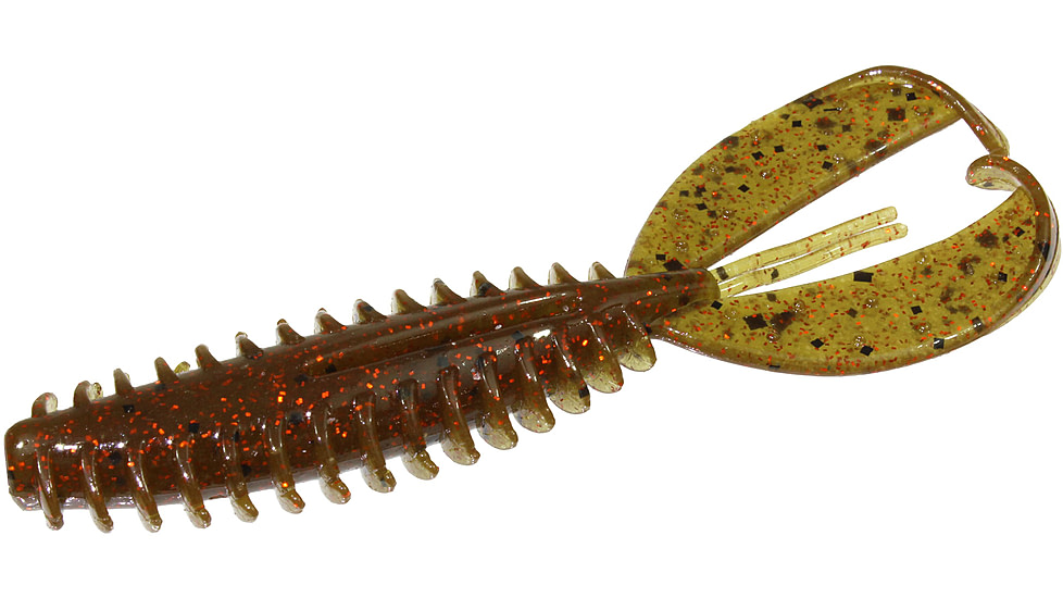 Zoom Z-Craw Jr, 8 Pack, 3.5in, Green Pumpkin Orange Glit, 130306X