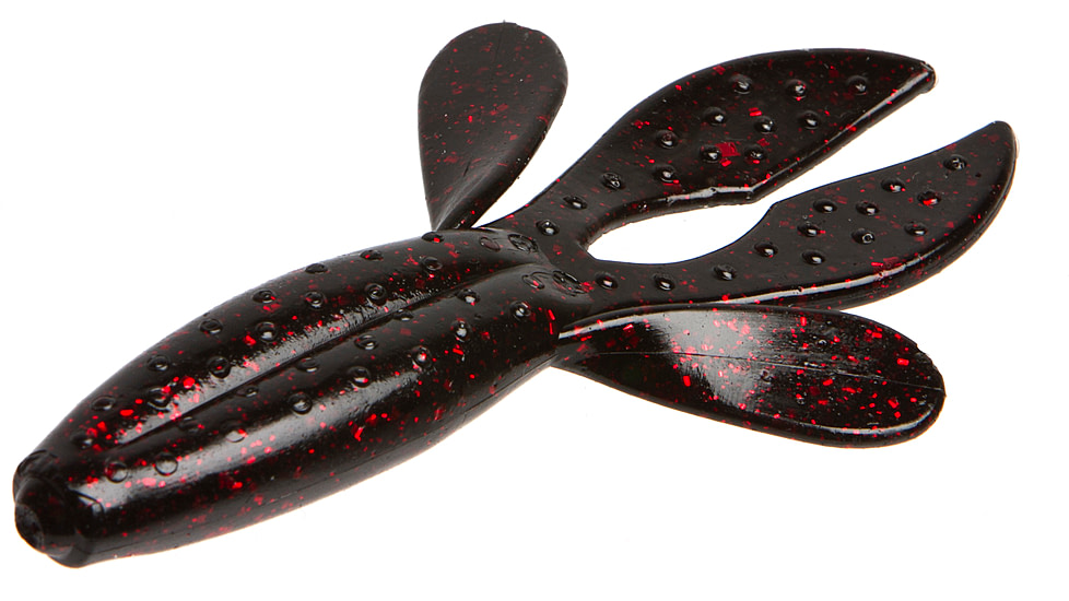 Zoom Z-Hog Creature Bait, 8 Pack, 4in, Black Red Glitter, 119001X