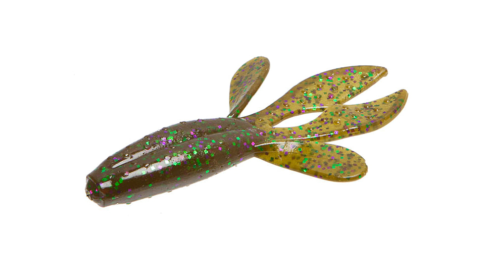 Zoom Z-Hog Creature Bait, 8 Pack, 4in, Green Pump Purple Green, 119349X