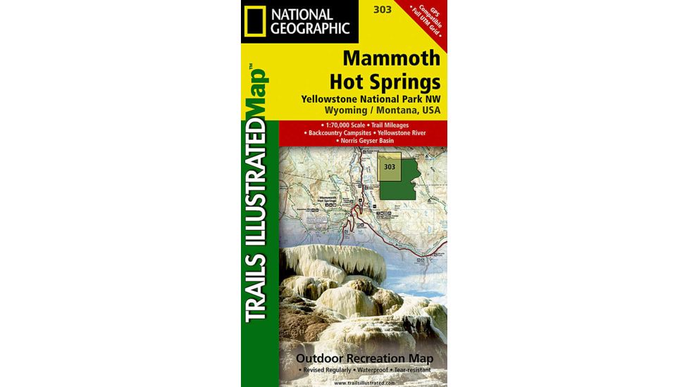 Yellowstone National Park Northwest - Mammoth Hot Springs Trail Map