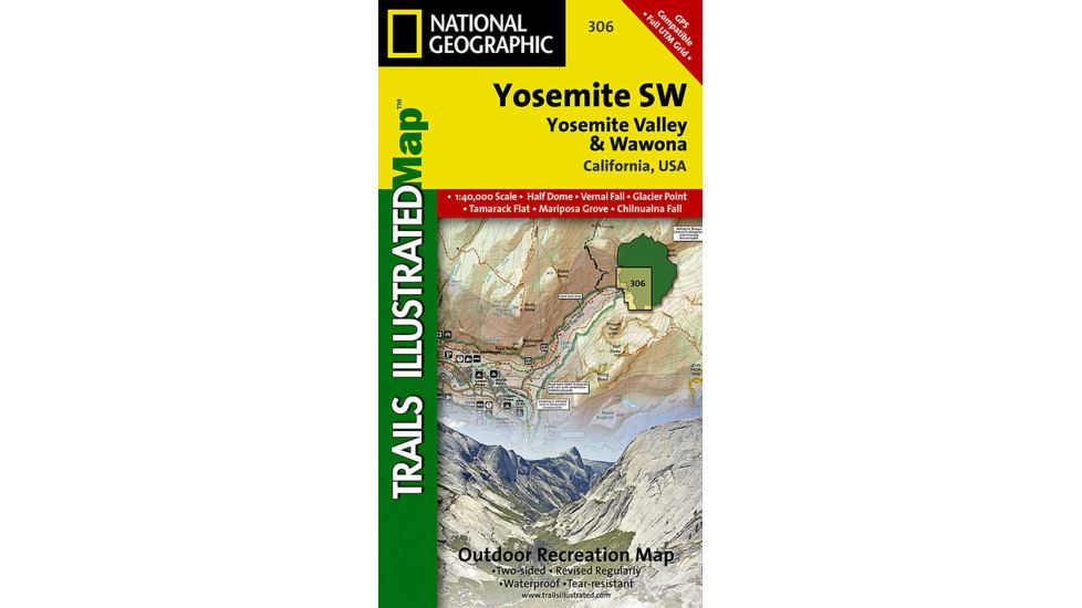 Yosemite National Park Southwest -  Yosemite Valley / Wawona Trail Map
