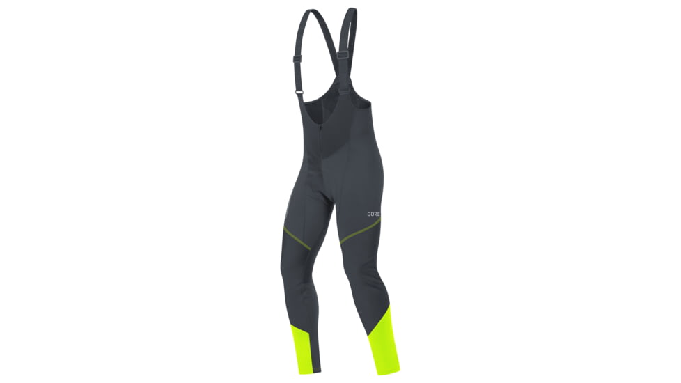 GOREWEAR Mens C3 WINDSTOPPERR Cycling Bib Tights+ in Black/Neon Yellow XS Form fit Windproof B37DBD32, 100337-9908-S
