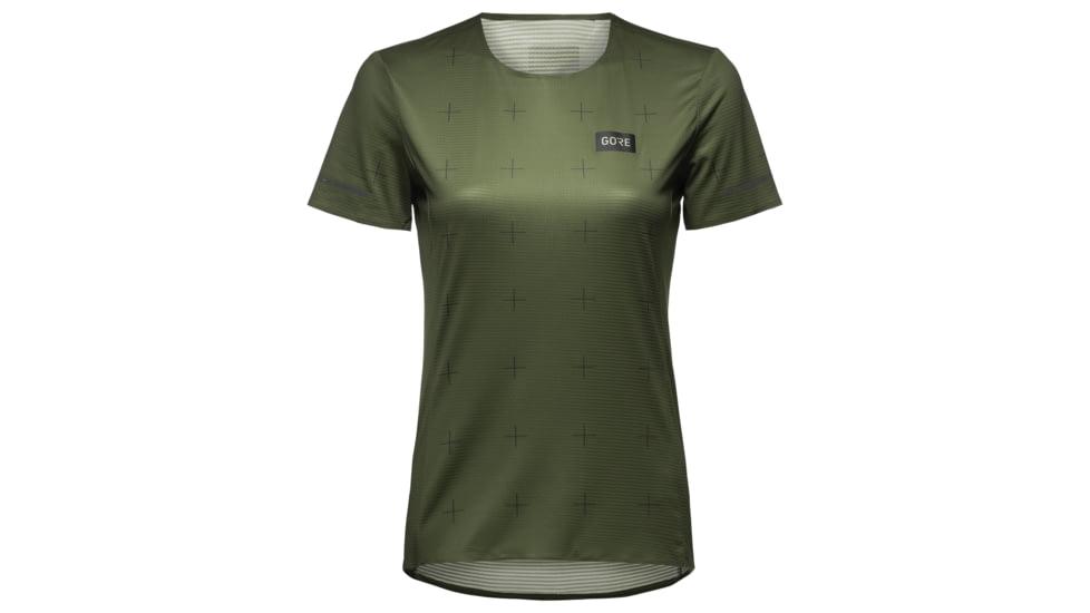 GOREWEAR Contest Daily Running Tee Womens in Utility Green 2XS Slim fit 01039695, 100888-BH00-34