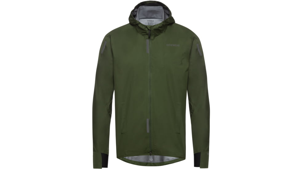 GOREWEAR CONCURVE GORE-TEX Running Jacket Mens in Utility Green Large Slim fit Waterproof A66EDBAC, 101066-BH00-XL