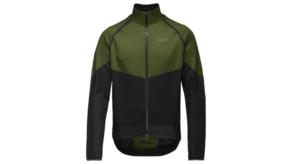 GOREWEAR Phantom Cycling Jacket Mens in Utility Green/Black XL Slim fit Windproof DF8FB3BA, 100645-BH99-XXL