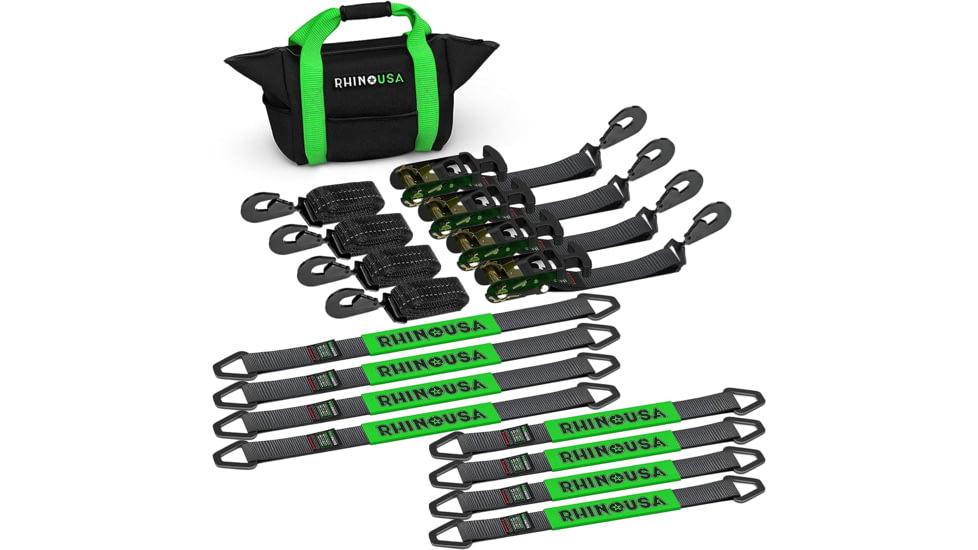 Rhino USA 2 x 8 Vehicle Tie-Down Kit Snap-Hooks 50E2D6B0, TD-VS2INKIT-SNAP