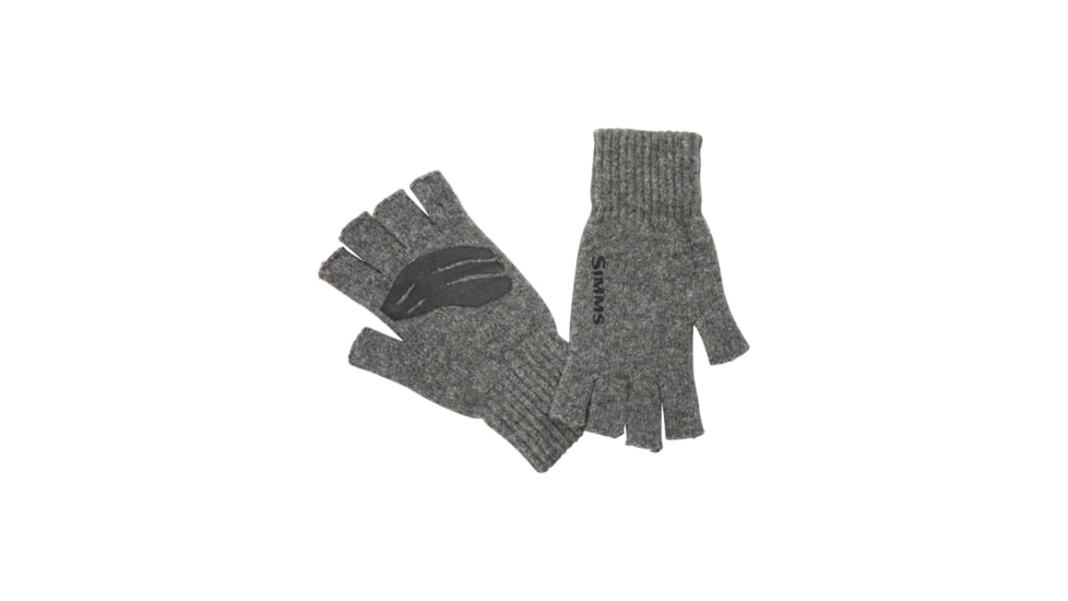 Simms Fishing Products Wool Half-Finger Gloves, Steel, L/XL, 13234-030-4050