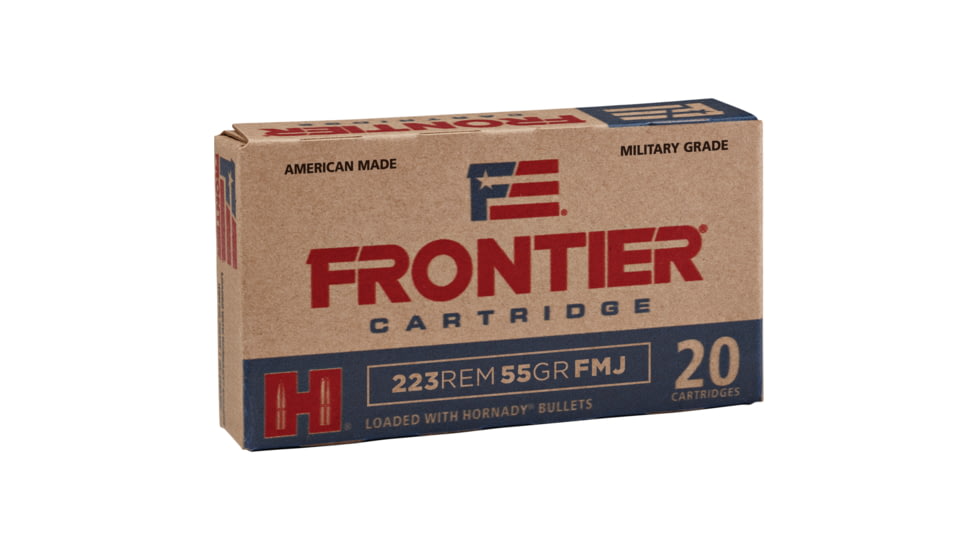 Hornady Frontier NATO Rifle Ammo .223 Rem 55 gr FMJ 3240 fps 500 Rounds, FRFR100C