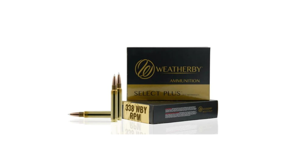 Weatherby Select Plus Barnes TTSX .338 WBY RPM 185 Grain PT Brass Cased Rifle Ammo, 20 Rounds, B338185TTSX