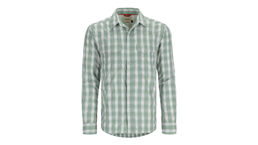 Simms Fishing Products Big Sky Fishing Shirts - Mens, Clay/Hickory Plaid, S, 10661-1001-20