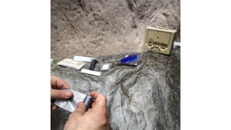 12 Survivors 43 Piece Mini Bug Out Box, Tan, TS45000