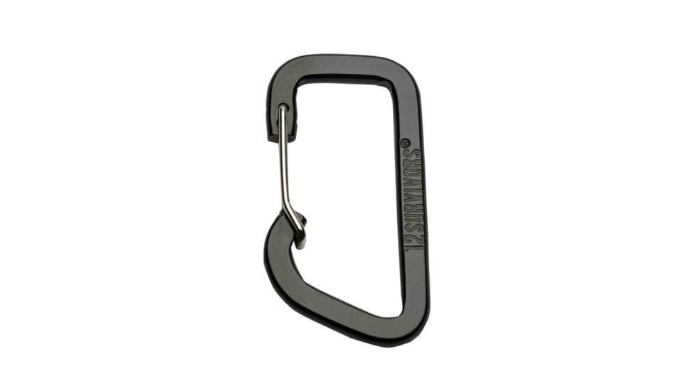 12 Survivors Carabiner, Black, TS79003