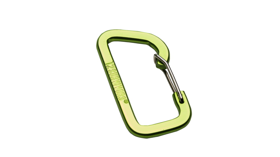 12 Survivors Carabiner, Green, TS79004