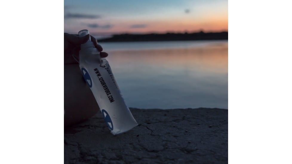 12 Survivors Collapsible Water 1L Bottle, Clear, TS76006