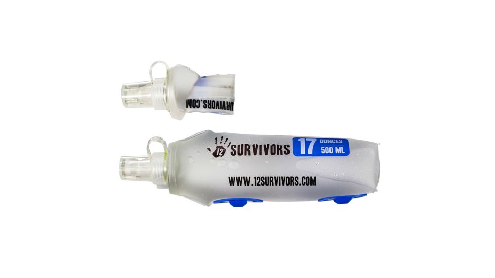 12 Survivors Collapsible Water .5L Bottle, Clear, TS76005