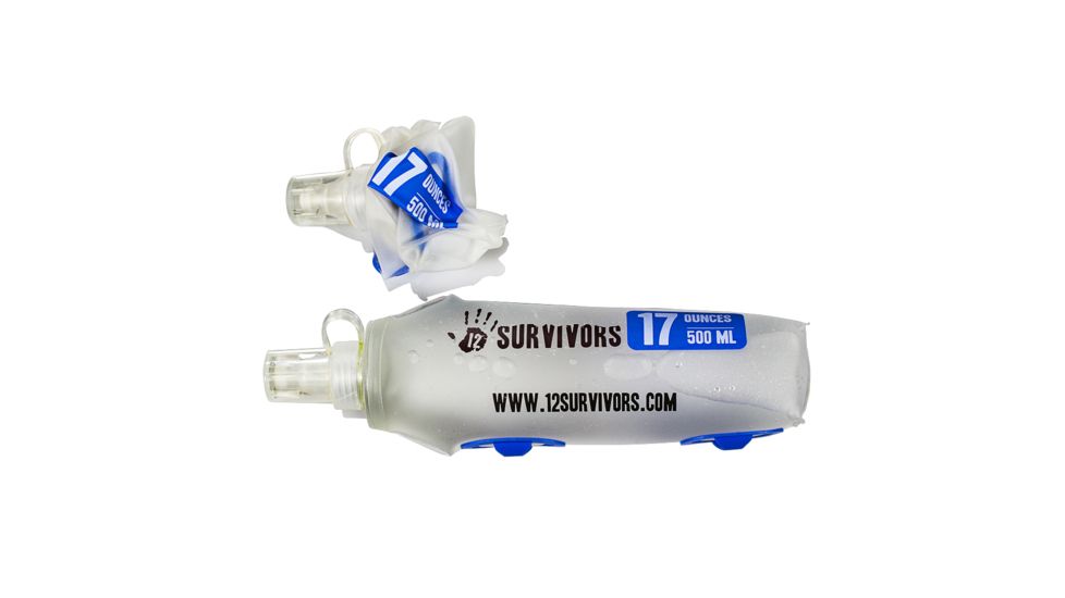 12 Survivors Collapsible Water .5L Bottle, Clear, TS76005
