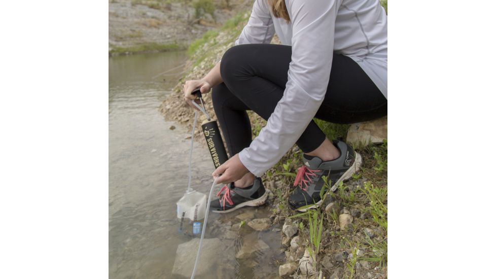 12 Survivors Hand Pump Water Purifier, Tan, TS76003