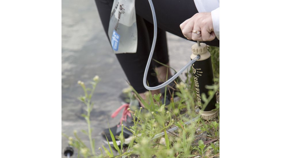 12 Survivors Hand Pump Water Purifier, Tan, TS76003