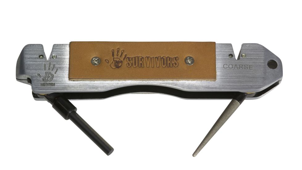 12 Survivors Knife Sharpener &amp; Fire Starter TS76001
