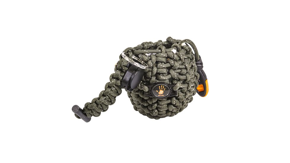 12 Survivors Paracord Survival Orb, Green, TS24003
