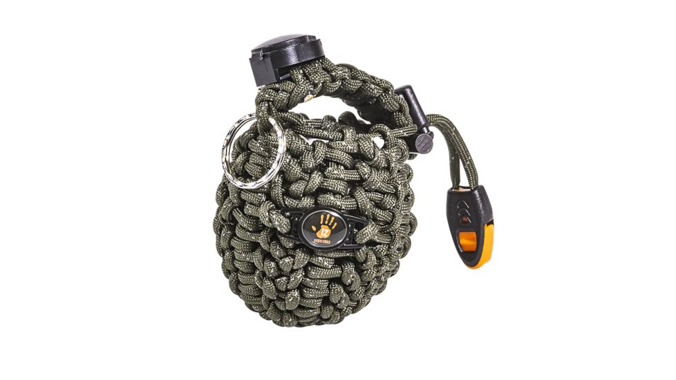 12 Survivors Paracord Survival Orb, Green TS24003