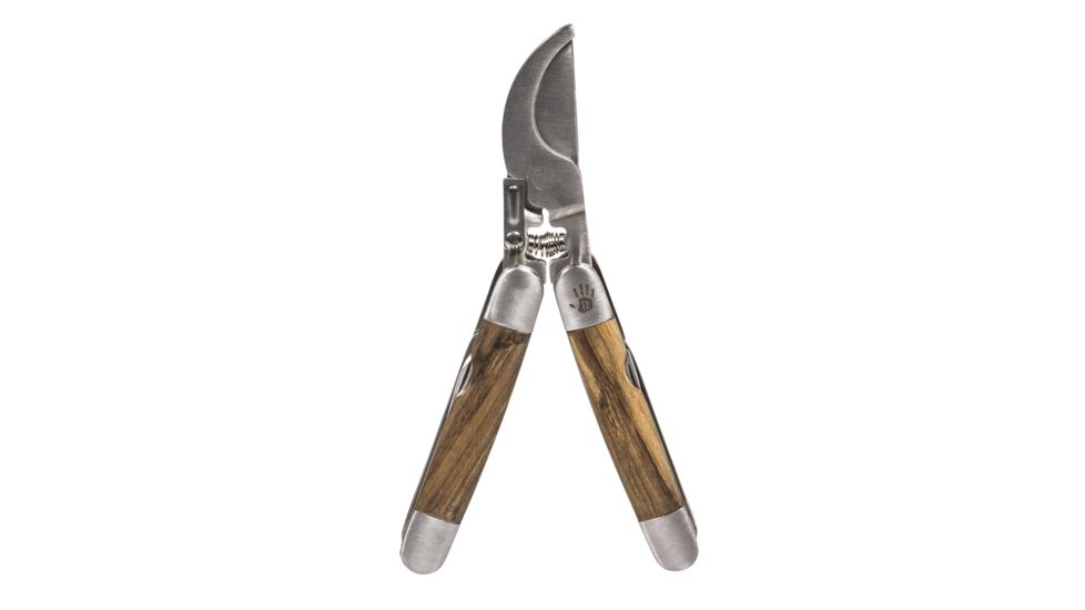 12 Survivors Pocket Harvester, Zebra Wood Handle TS72002B