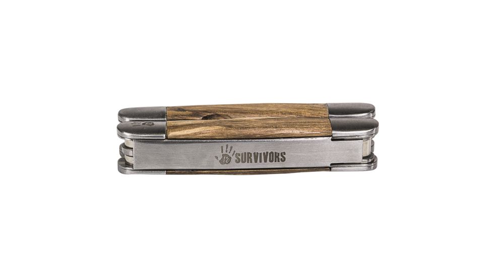 12 Survivors Pocket Harvester, Zebra Wood Handle TS72002B