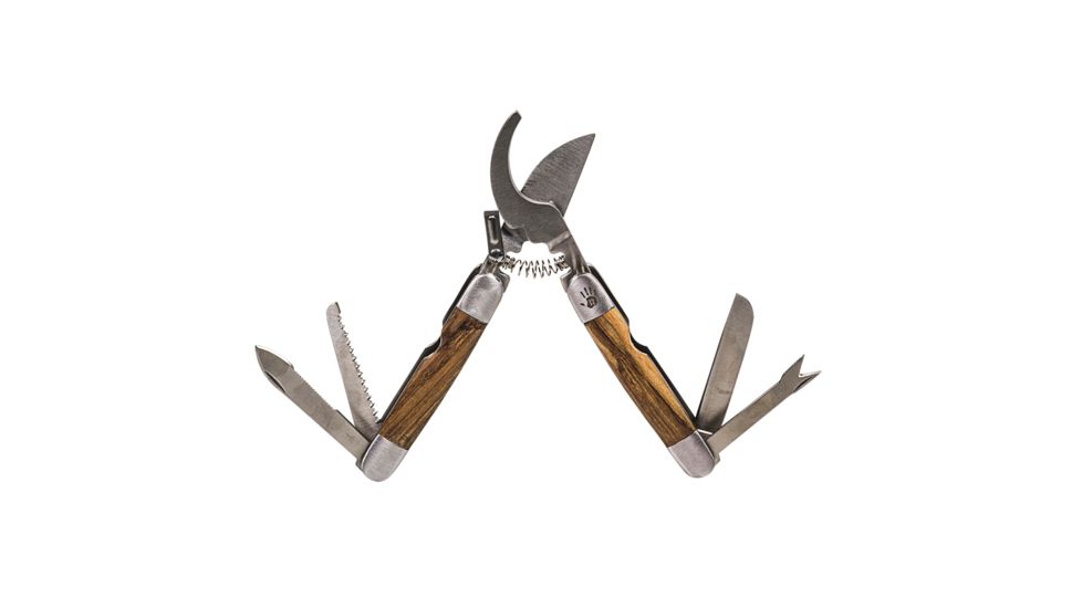 12 Survivors Pocket Harvester, Zebra Wood Handle TS72002B