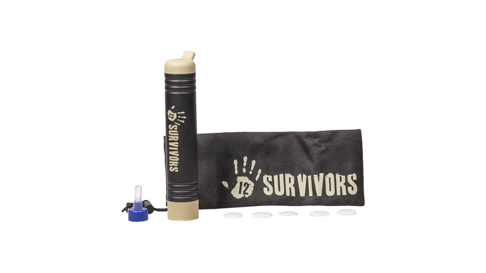 12 Survivors Pocket Water Purifier, Tan TS76002
