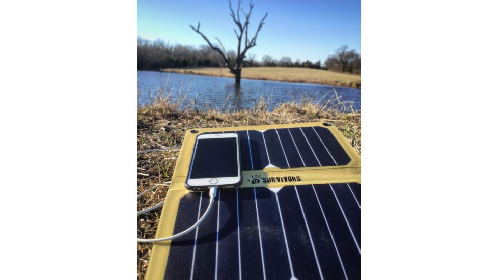 12 Survivors SolarFlare 11 Solar Charging Panel, 10.6 Watt Capacity, Black, 10.1in x 13in, TS28001