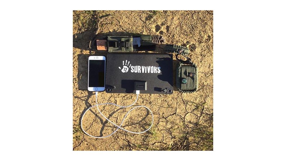 12 Survivors SolarFlare 11 Solar Charging Panel, 10.6 Watt Capacity, Black, 10.1in x 13in, TS28001
