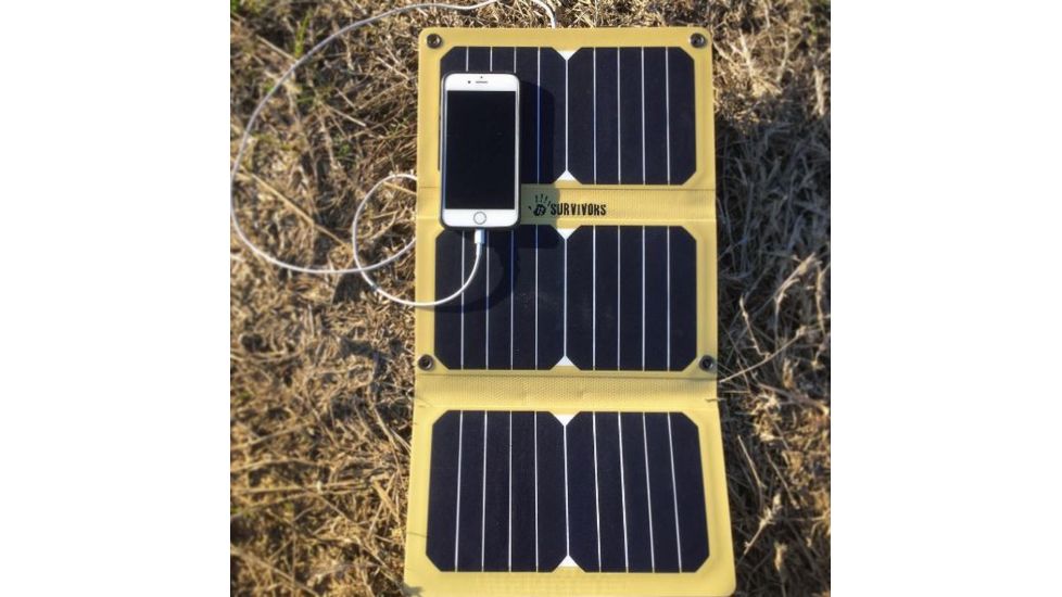 12 Survivors SolarFlare 16 Solar Charging Panel, 15.9 Watt Capacity, Black, 10.1in x 19in, TS28002