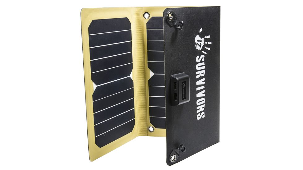 12 Survivors SolarFlare 16 Solar Charging Panel, 15.9 Watt Capacity, Black, 10.1in x 19in TS28002