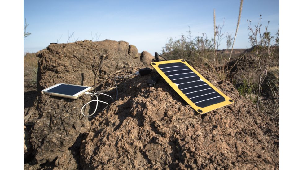 12 Survivors SolarFlare 5 Solar Charging Panel,  5.3 Watt Capacity, Black, 6.4in x 11.2in TS28000