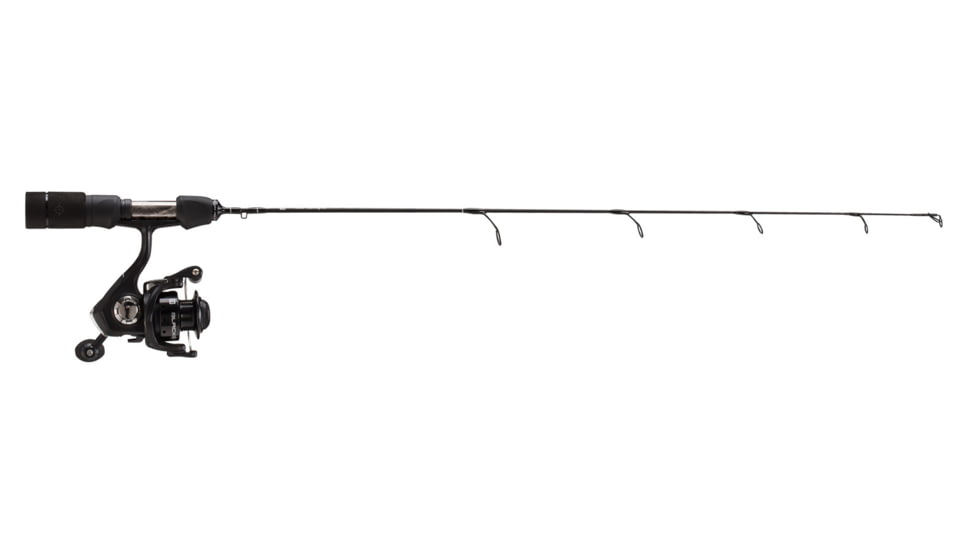 13 Fishing Blackout Ice Combo, UL reel 2BB, Instant anti Reverse, 27&quot; UL Fiberglass Blank, Stainless Steel Guides, BOI-27UL