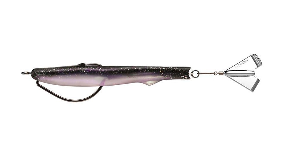 Rapala Motor Boat Swimbait Wide Gap Fishing Hook w/ Hard Rear Prop, 3/8oz, 4in, 1 Piece, Purple Rain, MBT4-7