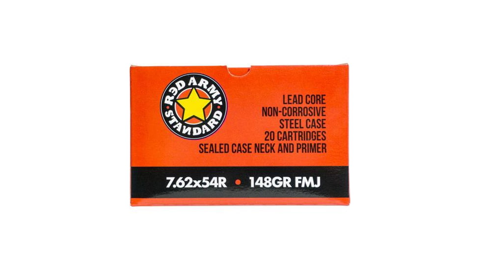 Red Army Standard Steel Case Non-corrosive Rifle Ammunition 7.62x54R 148gr FMJ, 620 Rounds Case, 36D9B2BE, YCAM3421