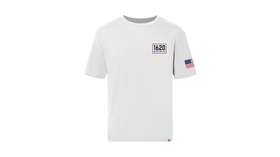1620 Workwear&amp;Comma; Inc Box Logo Shirt Short Sleeve, White, Medium, SST16WM