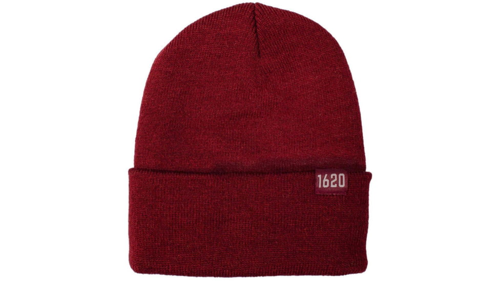 1620 Workwear Cuffed Beanie, 1620 Flag, Burgundy, One Size, A-01-M