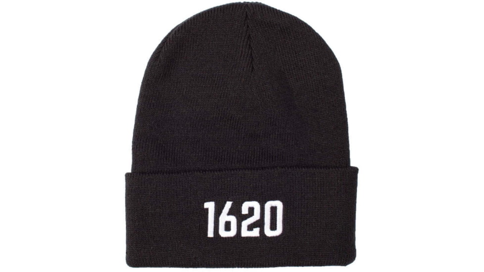 1620 Workwear Cuffed Beanie, Embroidered, Black, One Size, A-07-B