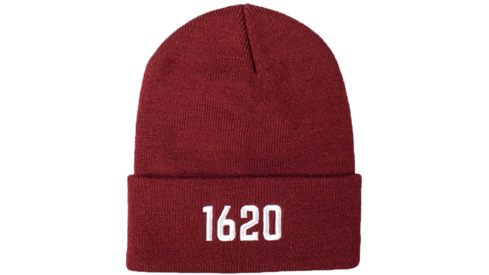 1620 Workwear Cuffed Beanie, Embroidered, Burgundy, One Size, A-07-M