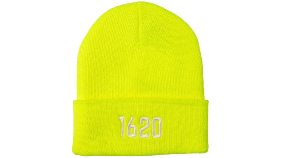 1620 Workwear Cuffed Beanie, Embroidered, Hi Vis Yellow, One Size, A-07-Y
